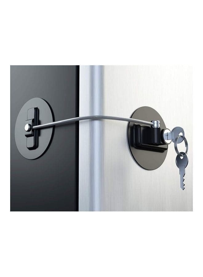 Highly Secured Refrigerator Lock With Key Black