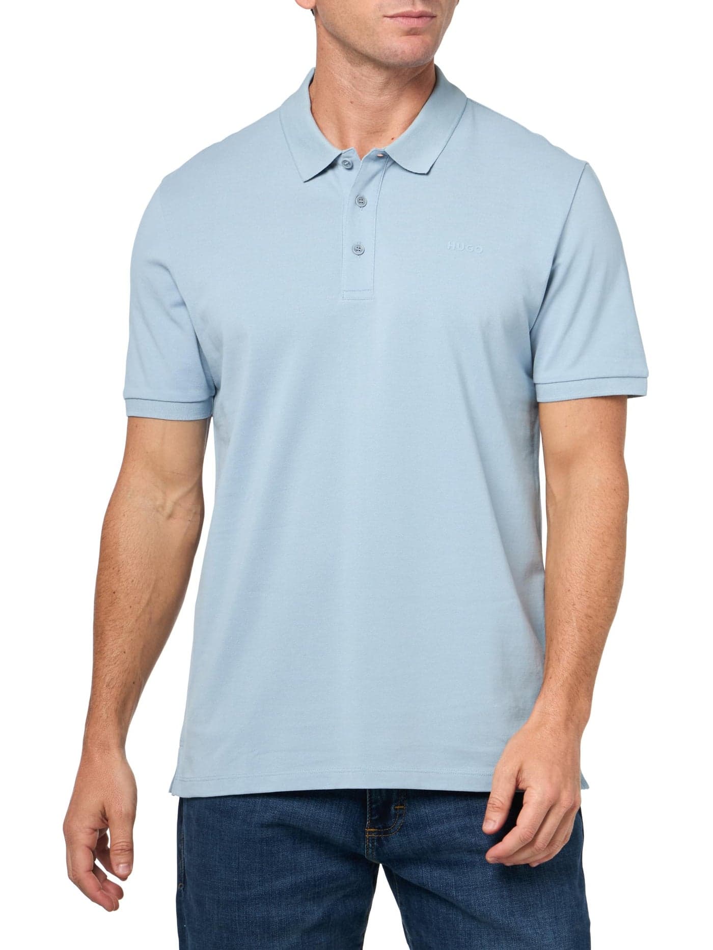 HUGO Regular Fit Short Sleeve Polo Shirt dust Blue S