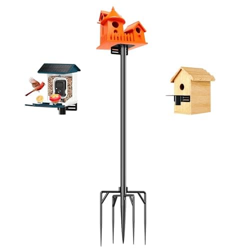 Uoveya Bird House Pole Stand 79 Dia 1 Inch Smart Bird Feeder Pole for Camera Birdfeeder Feeding Station for Outdoors Heavy Duty Compatible Post Mount