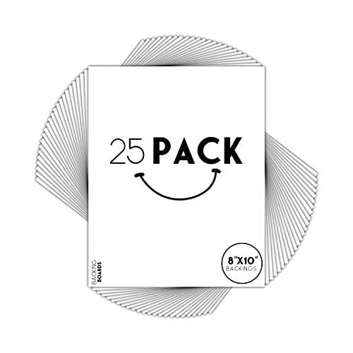 Golden State Art, 25 Pack 8x10 Bright White Backing Board for Frames, Pictures, Photos and More