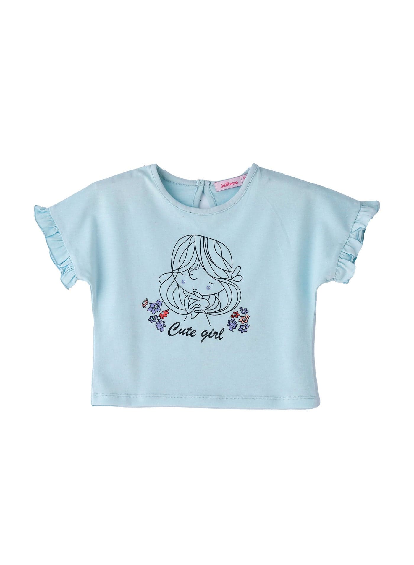 Girls Light Blue "Cute Girl" T-shirt
