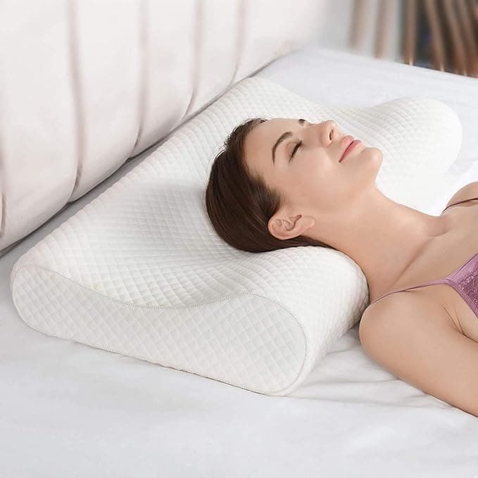 MASHUR FAB Cervical Pillow for Neck Pain & Shoulder Pain Relief-Memory Foam Pillow for Sleeping-Orthopedic Pillow for Spondylitis-Ortho Neck Support Contour Medical Pillow (White)