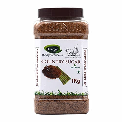Naatu Sakkarai Thanjai Natural 1Kg Organically Processed Pure Country Sugar/1Kg Jar 100% Natural