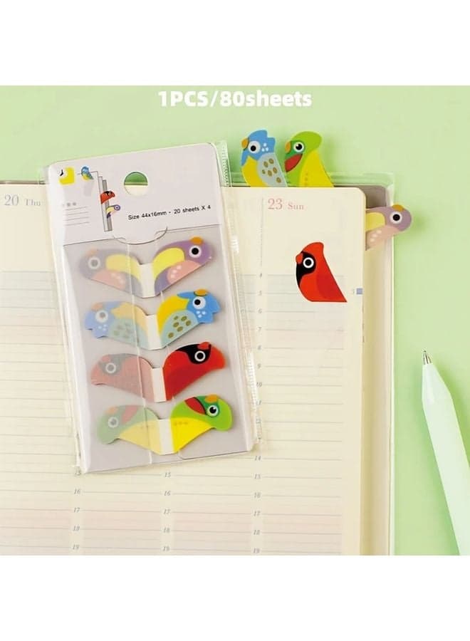 Cartoon PET Sticky Notes 80 Sheets Type D Waterproof Translucent Index Labels Office Stationery