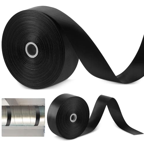Frienda 2 Rolls Duct Strap Duct Support Webbing Wide Webbing Strap Support Belt Heavy Duty(300 ft X 1.97 Inch,Black)