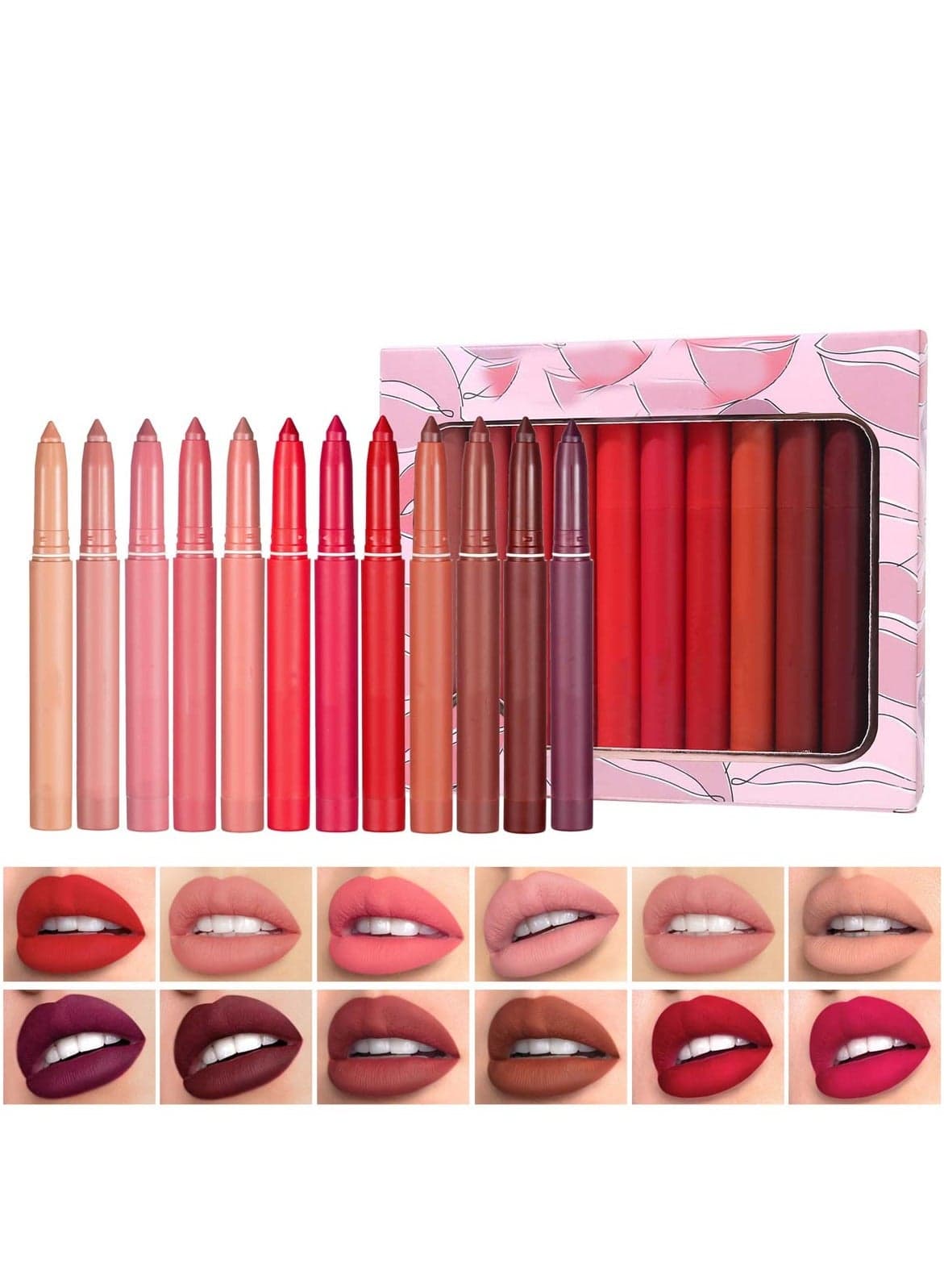Rotating Waterproof Lip Liner Long-Lasting Nude Lipstick Pen
