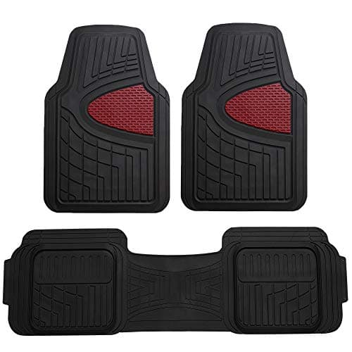 FH Group Car Floor Mats HeavyDuty Rubber Floor Mats for Cars Universal Fit Full Set Trimmable Automotive Floor Mats Climaproof Floor Mats for Most Sedan SUV Truck Floor Mats Burgundy