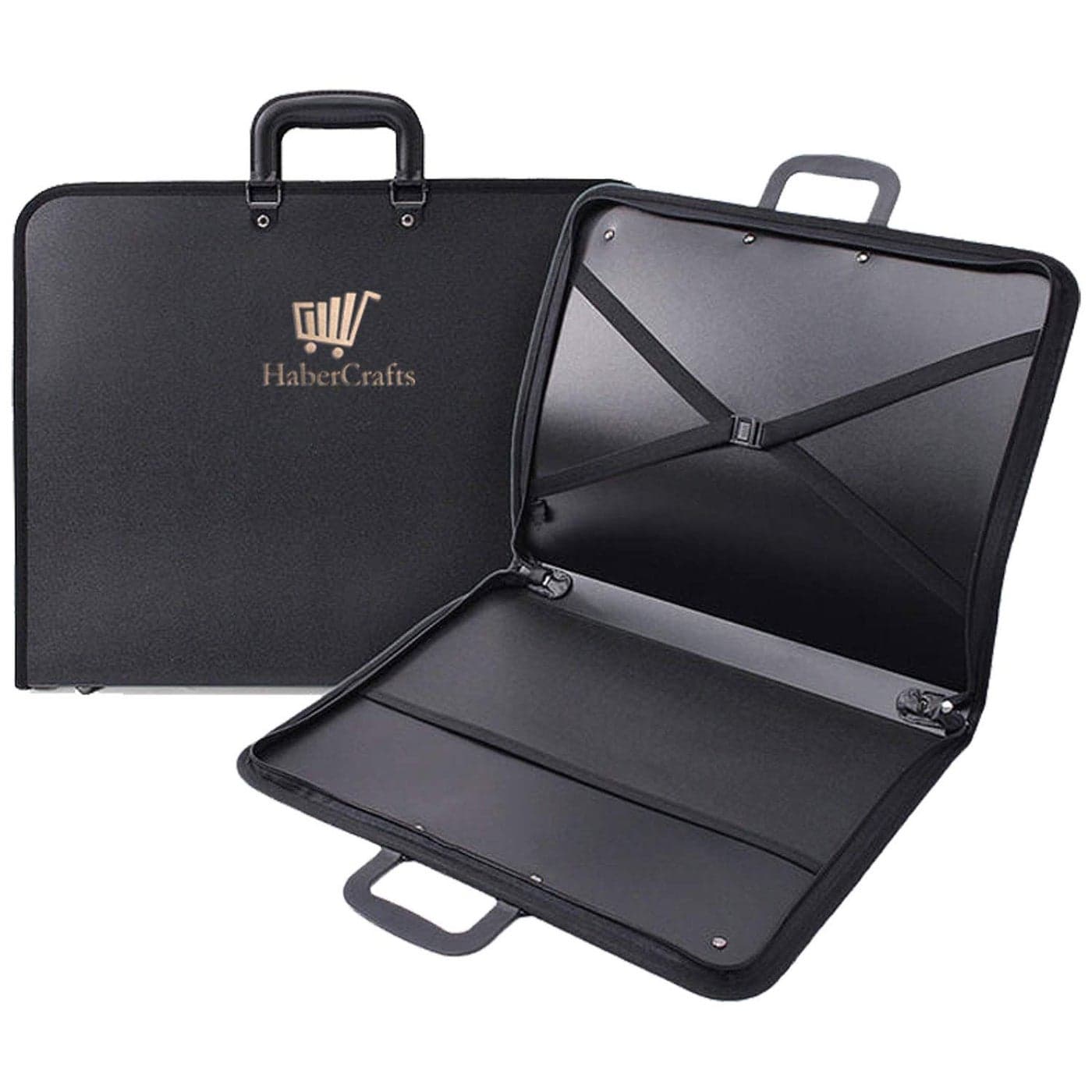 A3 Portfolio Case Art Folder Artist Presentation Carry Case Art Portfolio Carrying Strap Water Resistant Vinyl Storage Pocket Protection Zip Sketch Bag 46cm x 35cm x 38cm Deep A3 Art Portfolio