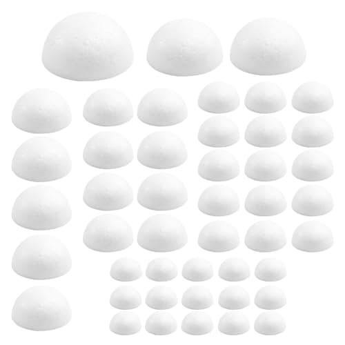 Craft Half Foam Balls 45 Pack 6 Sizes1275 Inches White Polystyrene Half Round Balls Smooth Foam Balls Half Round for Arts and Crafts DIY Craft for Home and Supplies School Craft Project