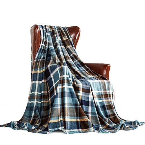 MERRYLIFE Throw Blanket Plaid Sherpa | Ultra-Plush Soft Colorful Oversized | Decorative Couch Travel Blanket | King Size(90" 102", Greenland)