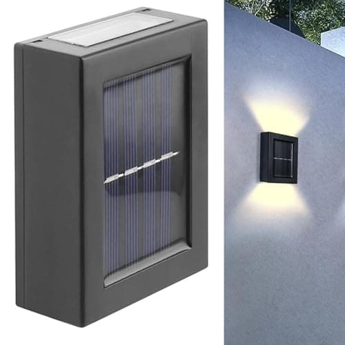 ORILEY Solar Wall Light for Outdoor Waterproof LED Lamp | Decorative Solar Powered Wall Lights for Balcony, Terrace, Fence, Garden & Patio | Home Exterior Light for Wall Décor (Pack of 1, Warm White)
