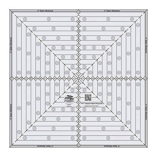 Creative Grids 1412in Square It Up or Fussy Cut Square Quilt Ruler CGRSQ14