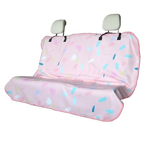 LoyaGour Back Seat Cover for Car Trucks Van SUVWaterproof Rear Bench Towel Seat Covers for Dogs and KidsAutomotive Backseat Protector Pink Marbling