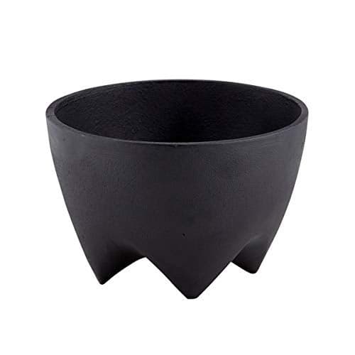 47th and Main Small Footed Decorative Black Cast Iron Bowl for Fruit, Keys, or Decoration, 6.1 Inch