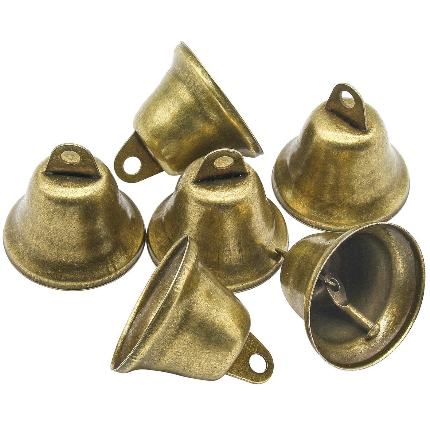 Favordrory 70PCS 38mm15inch Vintage Bronze Jingle Bells Craft Bells for Dog Potty Training Housebreaking Making Wind Chimes Christmas Bell and etc