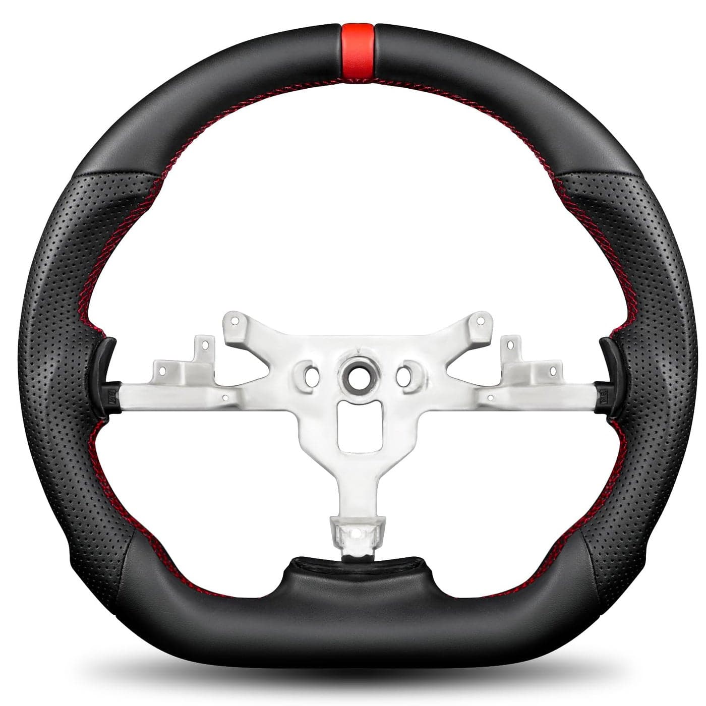 TESFEEL Steering Wheel for Chevy Corvette C6 20062011 Full Nappa Perforated Leather Dshaped Flatbottom for Corvette C6 Steering Wheel Replacement for Chevrolet Corvette C6 Z06 ZR1