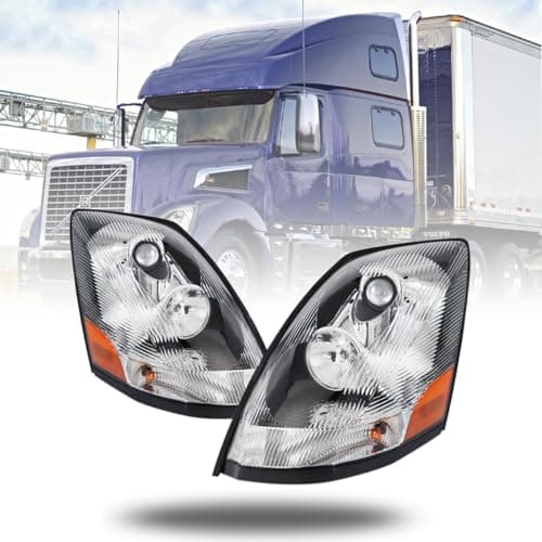 Unitedlu Semi Trucks Headlight Pair Compatible with 20042017 VOLVO VNL Including All BulbsVNL Headlamp White Assembly