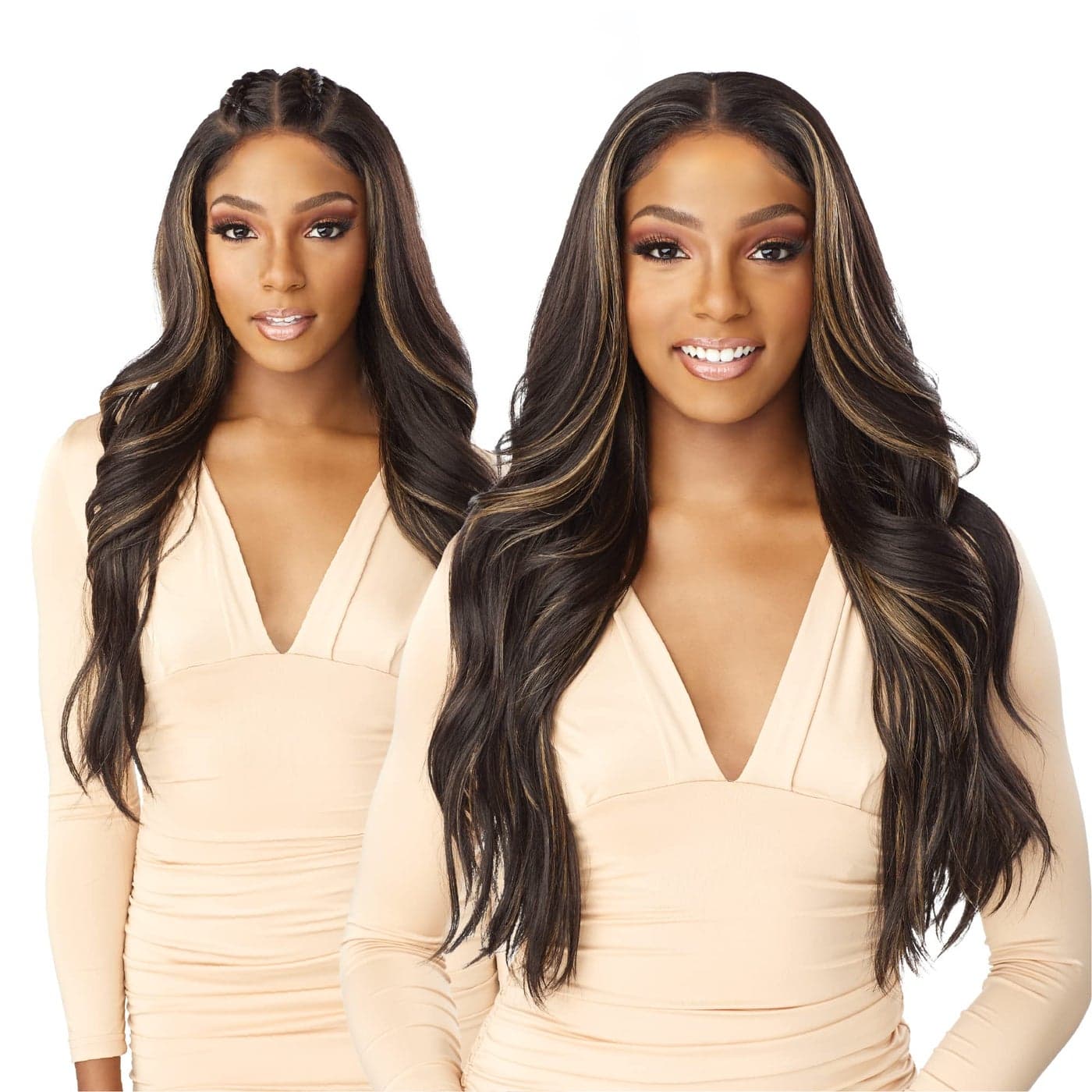 Sensationnel What Lace 13X6 Wigs Braelyn Lacefrontal Hand Tied Glueless Synthetic With Natural Density Preplucked Hairline CHBLONDE