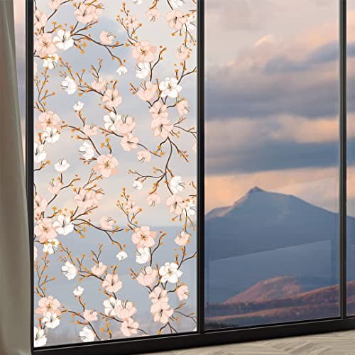 CVANU Privacy Frosting Film - Printed Window Sticker, Frosted Vinyl Sheets for Front Door/Bathroom/Sidelight/Small Windows (CV-GlassFilm-16) 12''x48''