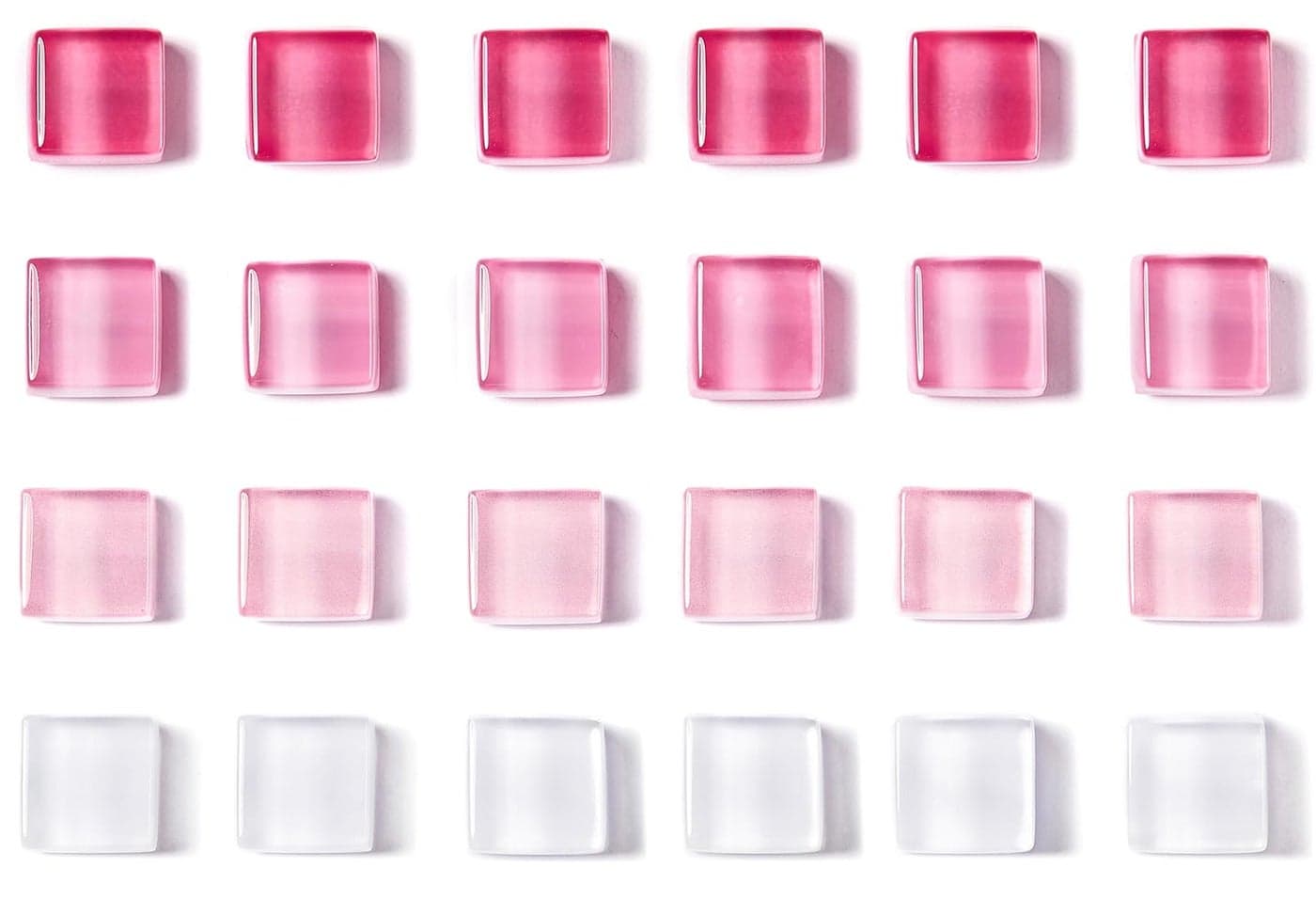 Zreal Refrigerator Magnets, 24 Pack Fridge Magnets, Glass Magnet with Cute Decorative Designs for Office, Kitchen, Locker (Pink White)