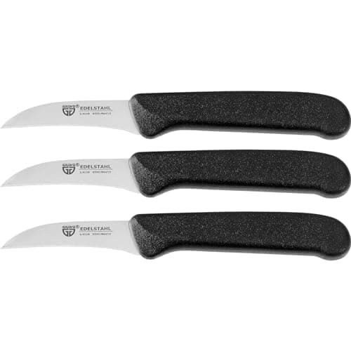 GRÄWE fruit knife, set of 3, stainless steel blade, black handles, super sharp edge