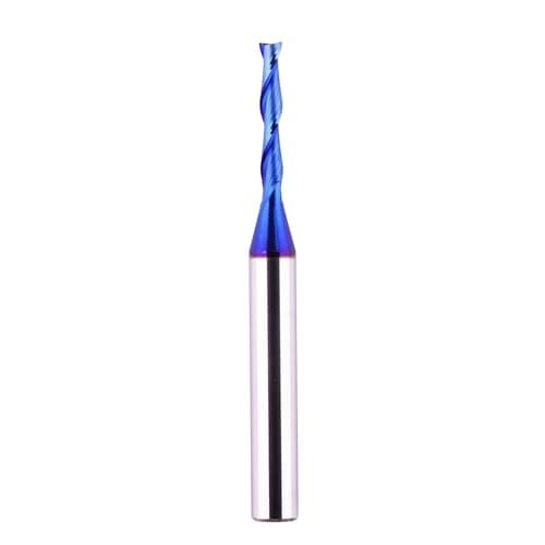 Spiral Router Bits Up Cut 1/8 inch Cutting Dia 1/4 inch Shank Solid Carbide End Mill with Nanco Blue Coating CNC Bits for Wood Cut 3D Carving Engraving…