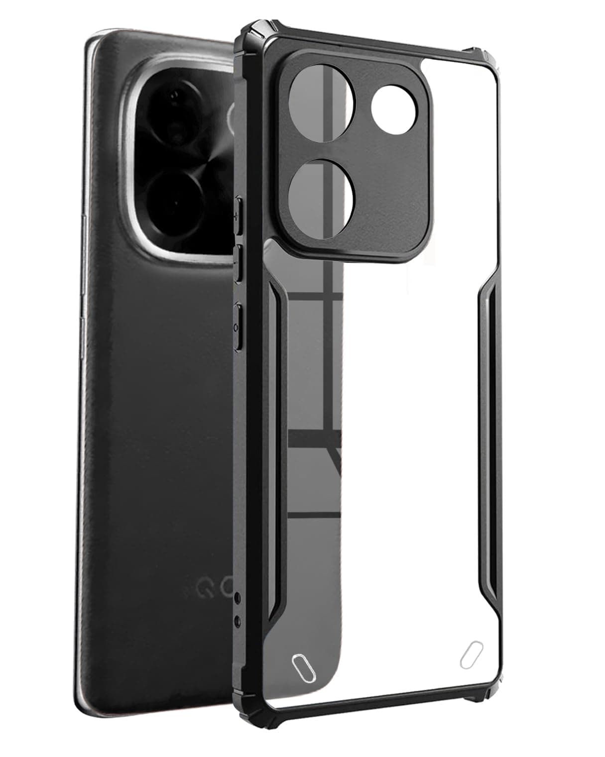 SPAZY CASE® iQOO Z9s Pro 5G / Vivo T3 Pro 5G Back Cover | Transparent Crystal Clear Hard PC Back Case with TPU Bumper, Drop Protection Case Cover for iQOO Z9s Pro 5G / Vivo T3 Pro 5G