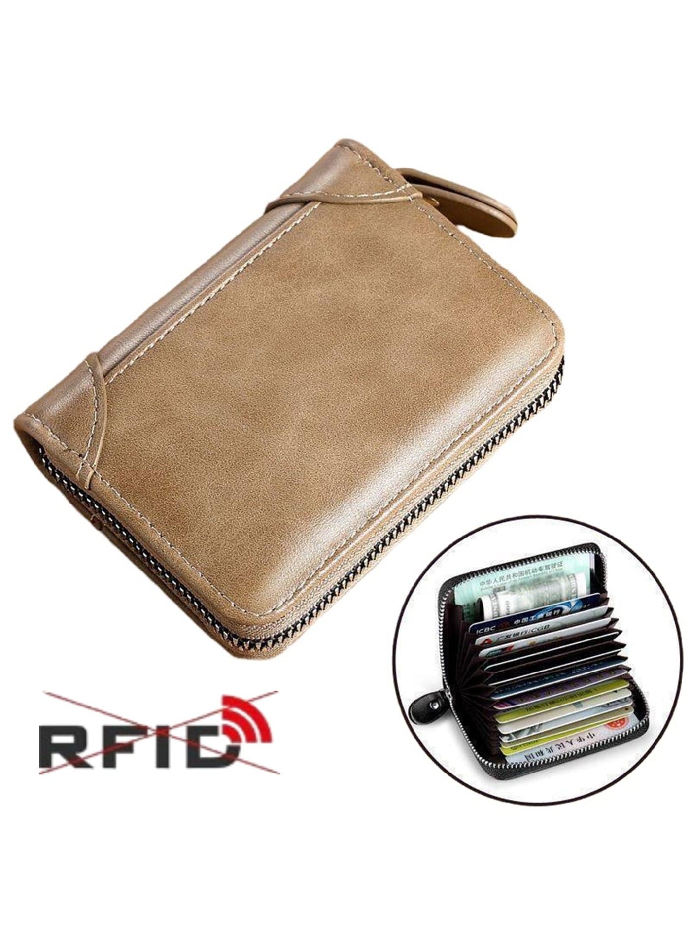 Card Bag Large Capacity Multi-card Compact Portable Driver's License Card Bag Khaki