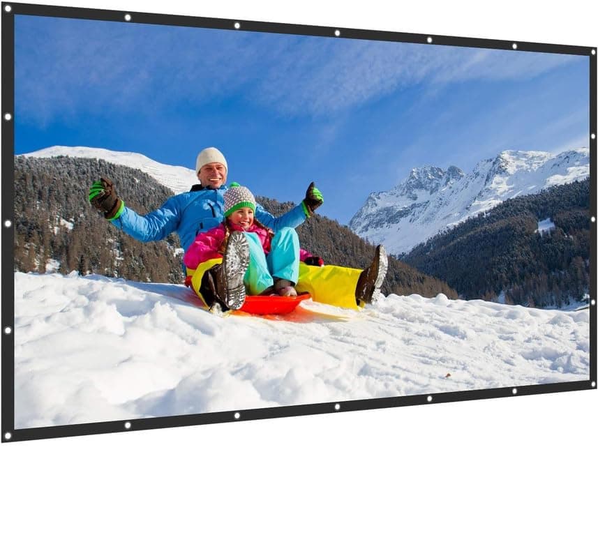Spline® Projector Screen Diagonal 84 inch 4:3 HD Portable Eyelet Screen Premium Indoor Outdoor Movie Screen Anti-Crease Projection Screen for Home Theater, Office Presentation (Size - 6 x 4 ft)