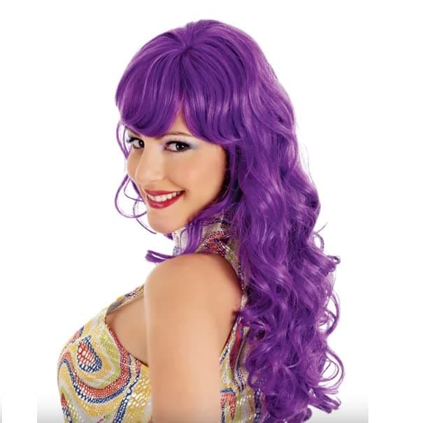 Krisah 165 grams 24 inch Wavy Long Hair Wig Accessories Artificial Hair for Cosplay/Photo Shop Party Props/Fun Hair for Dressing (Violet)