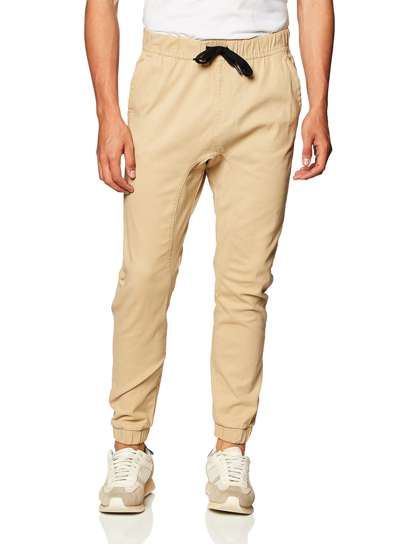 WT02 Men's Twill Jogger Pants, Light Khaki-A, XX-Large