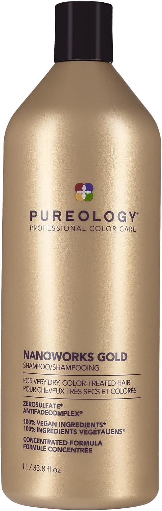 Pureology Nanoworks Gold Shampoo For Fine Very Dry ColourTreated Hair Renews Softness And Shine Vegan Formulas Sulphate Free 266ml
