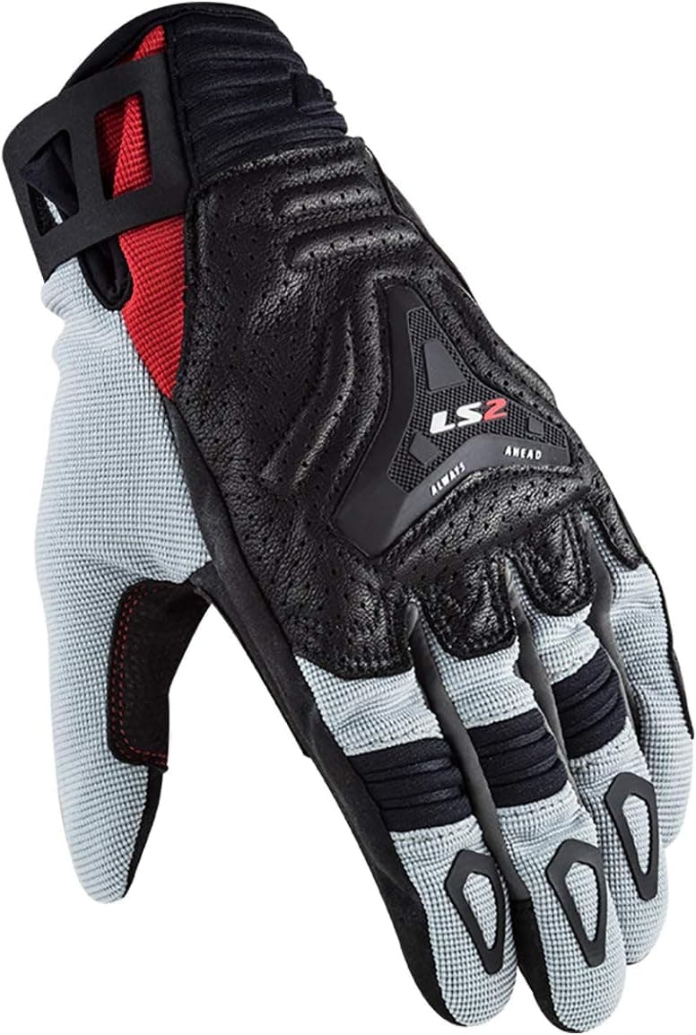 LS2 Helmets Man's All Terrain Glove - Red/Gray