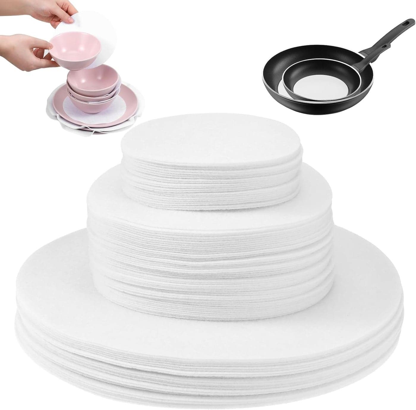 Plate China Storage Dividers 96 Pcs Felt Plate China Storage Containers Dividers Protectors Thick and Soft Dish Storage Round Plate Separators Pads for Packing Stacking Cookware3 Size