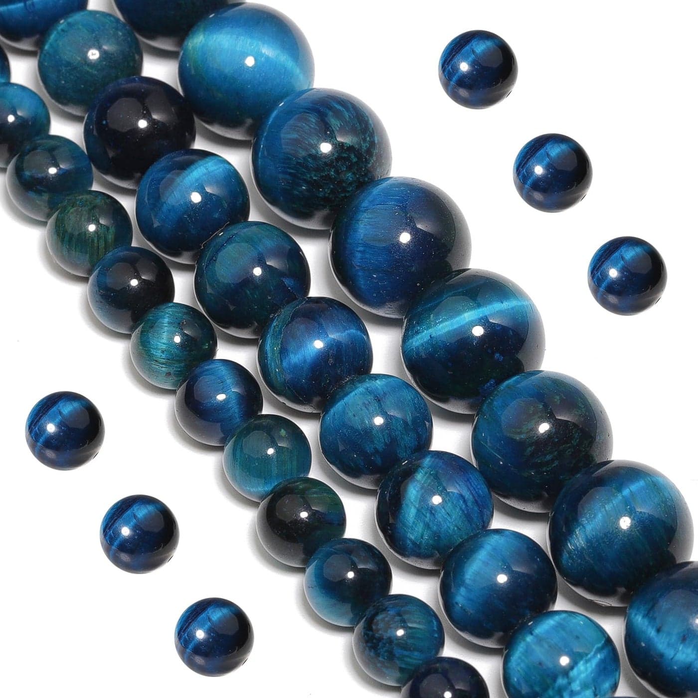 Yochus Natural Tiger Eye Beads 36Pcs 10MM Onyx Agate Color Enhance Round Loose Beads Bulk DIY Charm Smooth Gemstone Beads for Jewelry Making4mm 6mm 8mm 12mm Beads