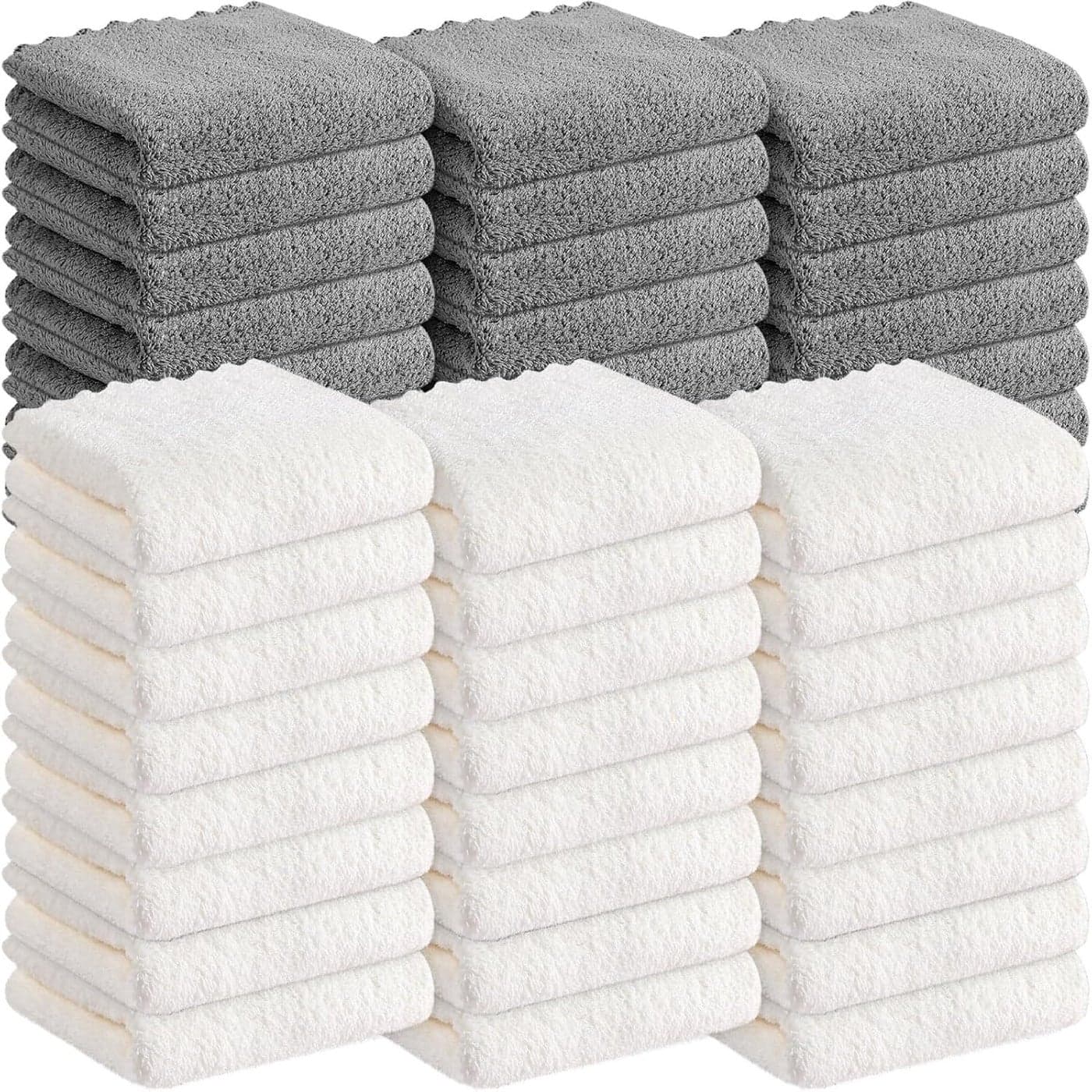 Newwiee 50 Pack Baby Burp Cloths 20x10 Absorbent Burping Cloths for Girl Boy Large Baby Rags Towels for Newborn EssentialGray White