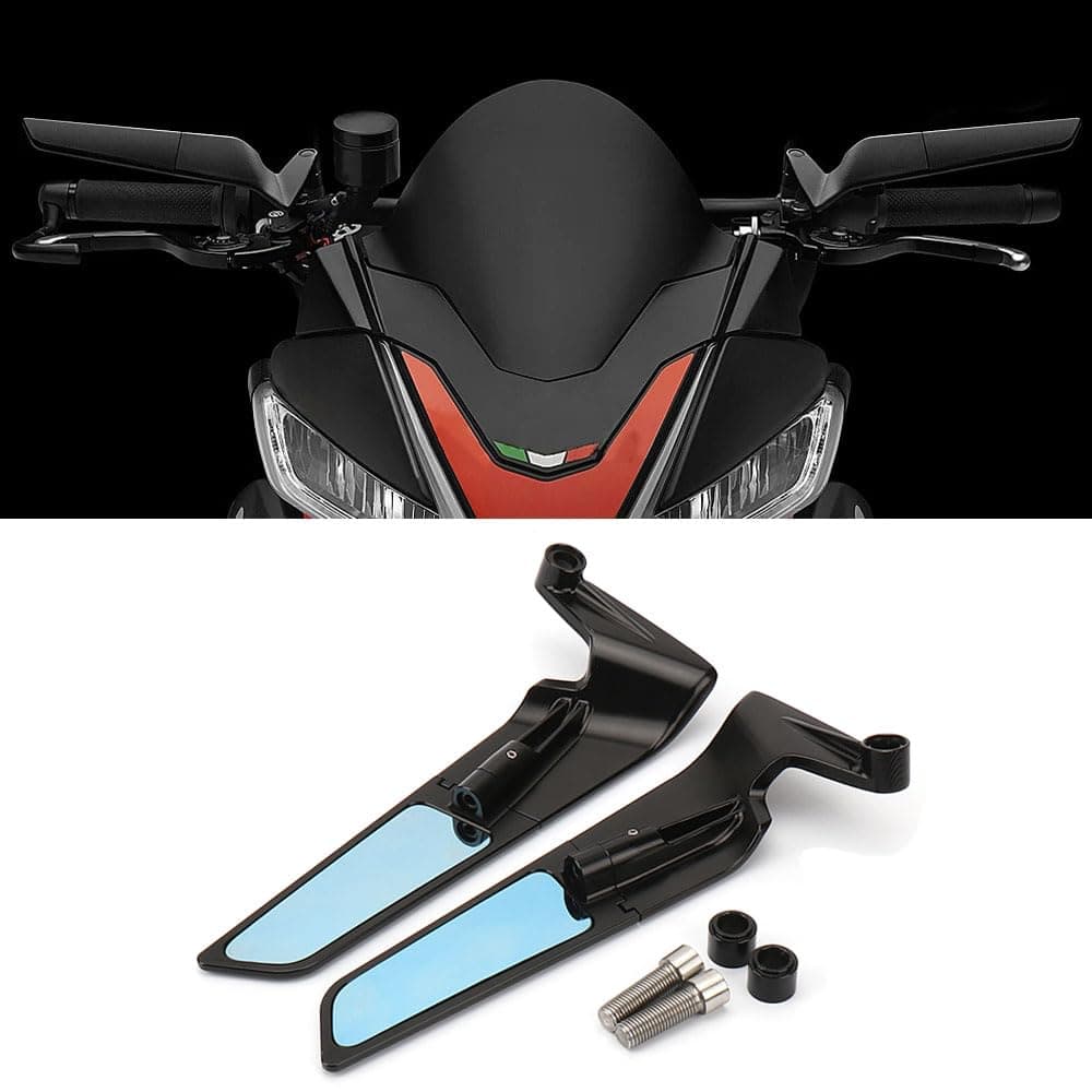 Motorcycle Accessories Aluminum Rotating Wind Wing Side Mirrors Handlebar Mount Rearview Mirrors Fits for Aprillia Tuono 660 20212023Tuono 1100 V4 20212023Tuono 1100 V4 Factory 20212023
