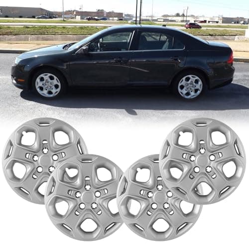 OPKOURE 17" Hubcaps Wheel Covers for 2010-2012 Ford Fusion, ABS Hubcap Replacement for 10-12 Fusion Set of 4, 17 inch Sliver