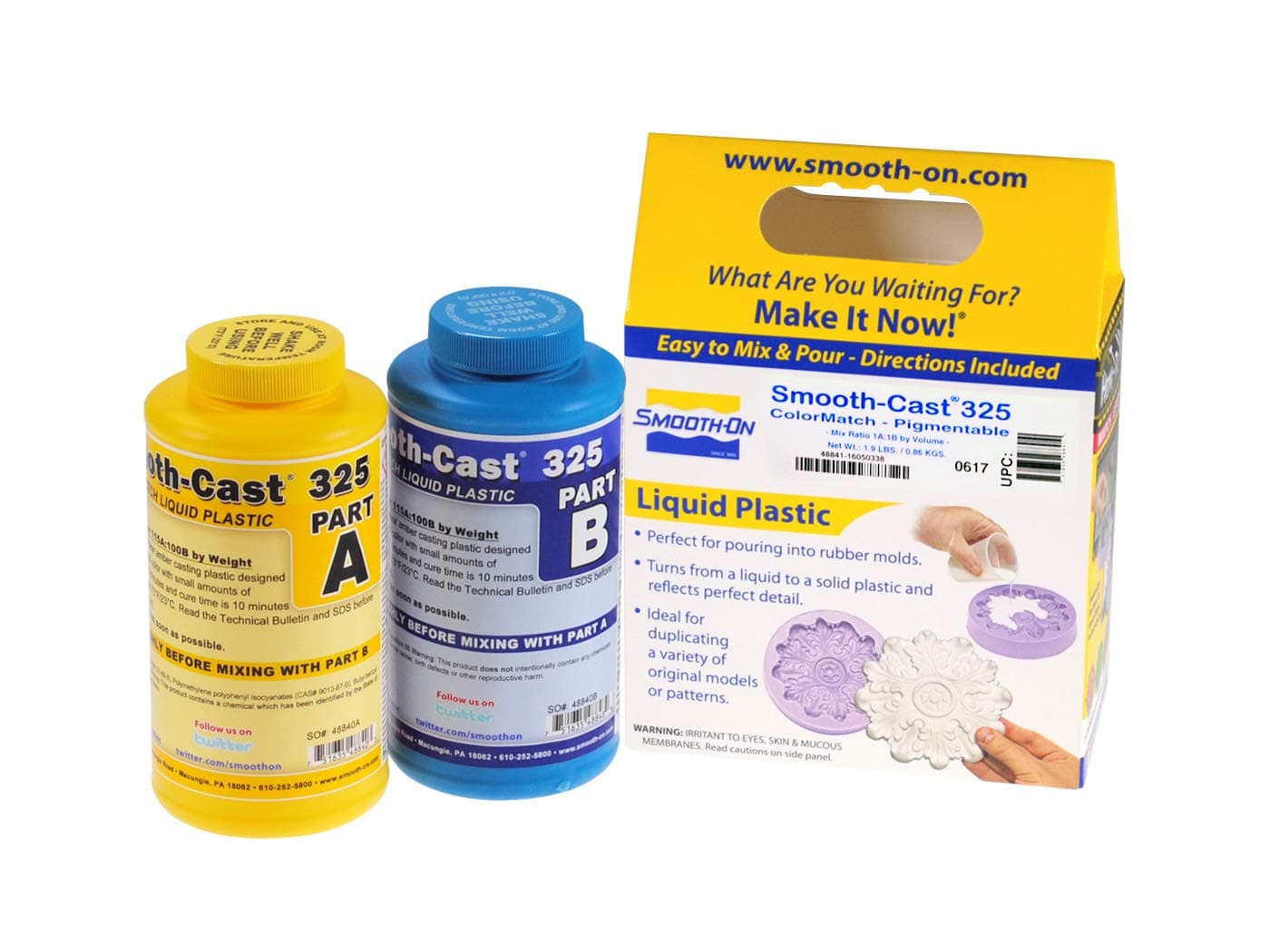 Smooth-On Smooth-Cast 325 - Ultra Low Viscosity Liquid Plastic Resin - Clear Amber - Pint Unit