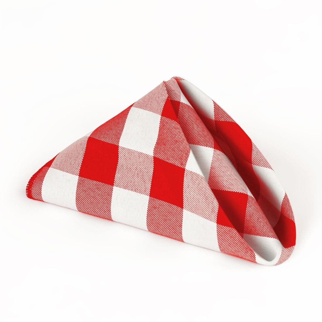 LinenTablecloth 15Inch Polyester Napkins 1Dozen Red White Checker
