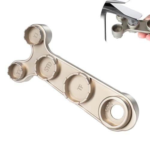 Tylola Faucet Aerator Wrench – 11-in-1 Aerator Removal Tool for Cache Aerators (TT TJ JR STD TF) & Flat-Sided Aerators (M18 M20 M22 M24 M28) – Heavy-Duty Metal Aerator Key with Ergonomic Long Handle