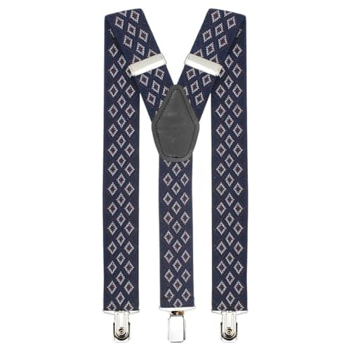 Peluche Voguish blue color suspender for men |FreeSize - 3.5cm width and 110cm length