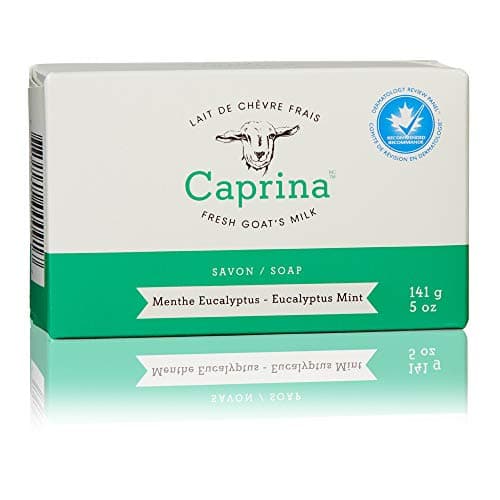 Caprina Fresh Goats Milk Bar Soap Eucalyptus Mint Organic Goat Milk Hand Body Soap Bars Moisturizing Biodegradable AllNatural EcoFriendly With Vitamins A B2 and B35 oz 1 Pack