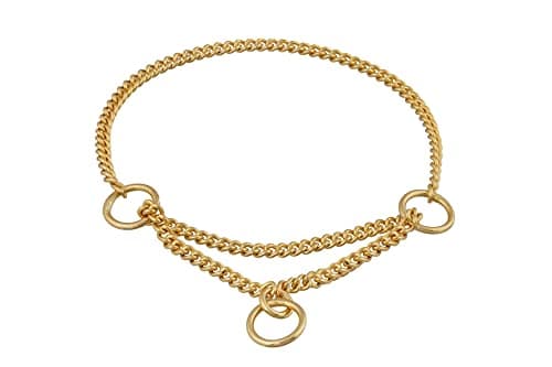 Alvalley Martingale Collar for Dogs - Show Chain Dog Collar - Made of Brass - Safe, Easy to Handle - Suitable for Showing, Training, and Walking - Perfect for Small, Medium, and Large Pets