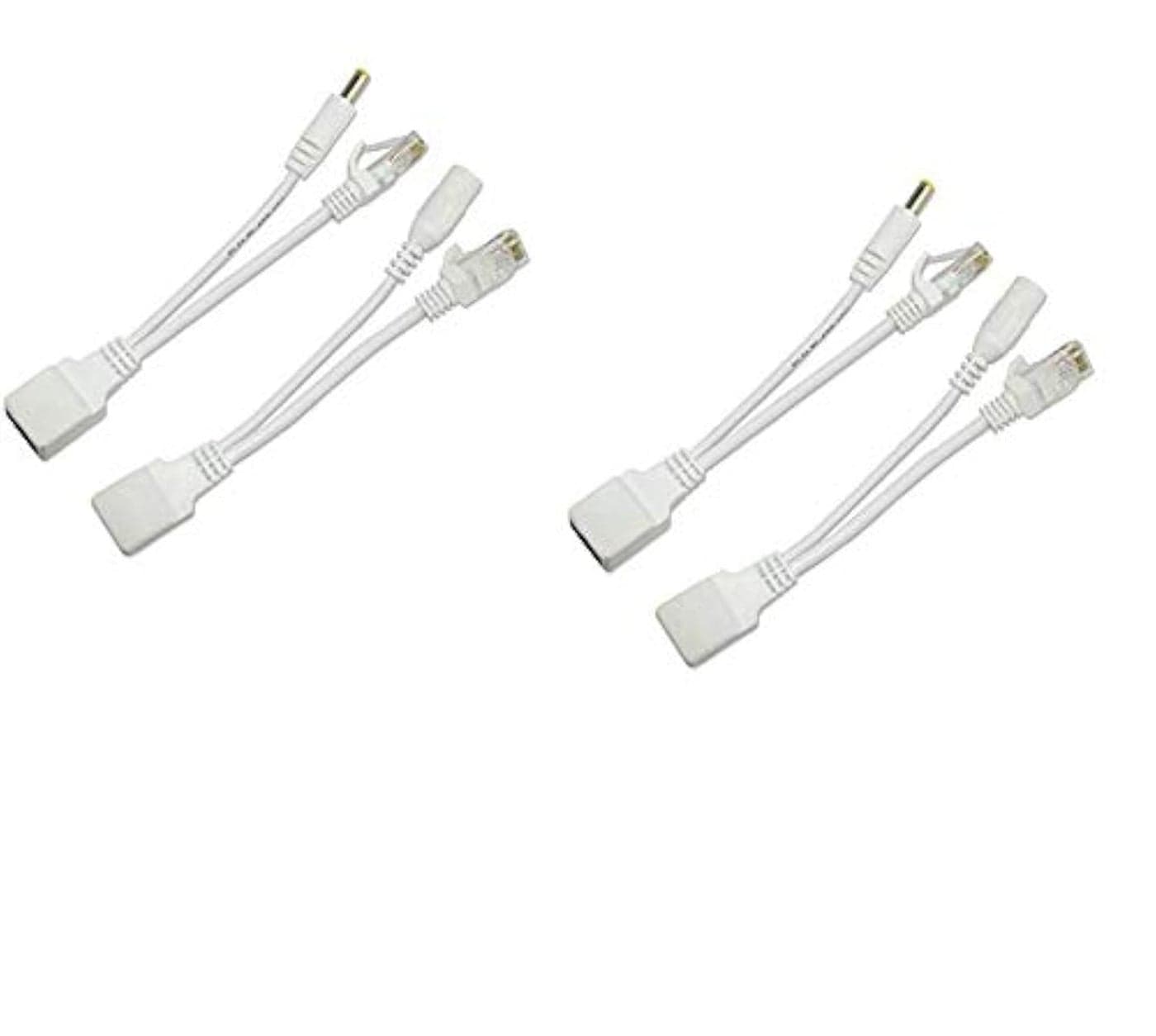 LipiWorld® Power Over Ethernet PoE Injector Splitter Adapter PoE Cables (2 PCS)