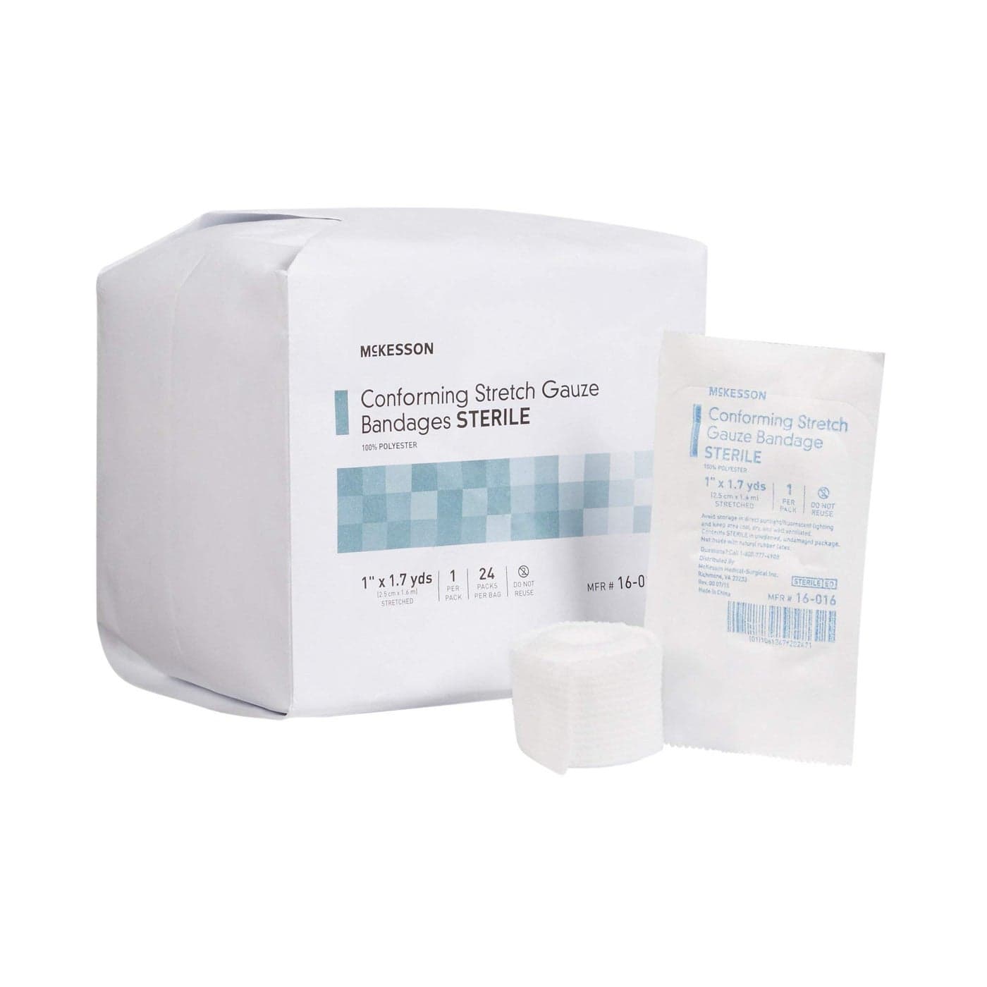 McKesson Conforming Stretch Gauze Bandages Sterile 1 in x 1 710 yd 24 Count