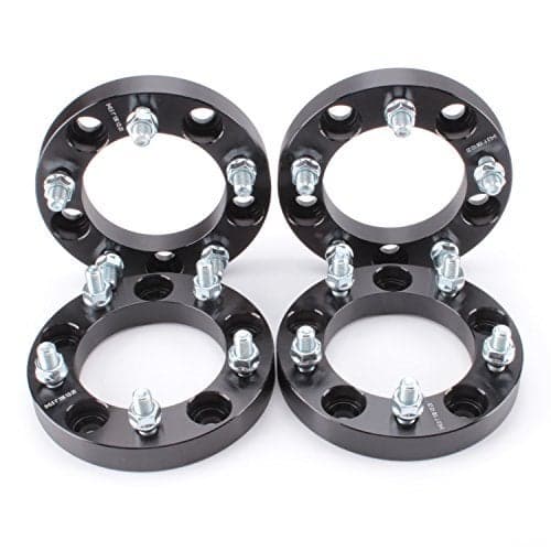ZY WHEEL 4pcs Wheel Spacers 1" Thick 5x5.5 (5X139.7) Bolt Pattern with 1/2" Studs for Dodge Ram 1500, Ford F100 F150 E100 E150 Bronco, Jeep CJ3 CJ5 CJ6 CJ7 Scrambler Black
