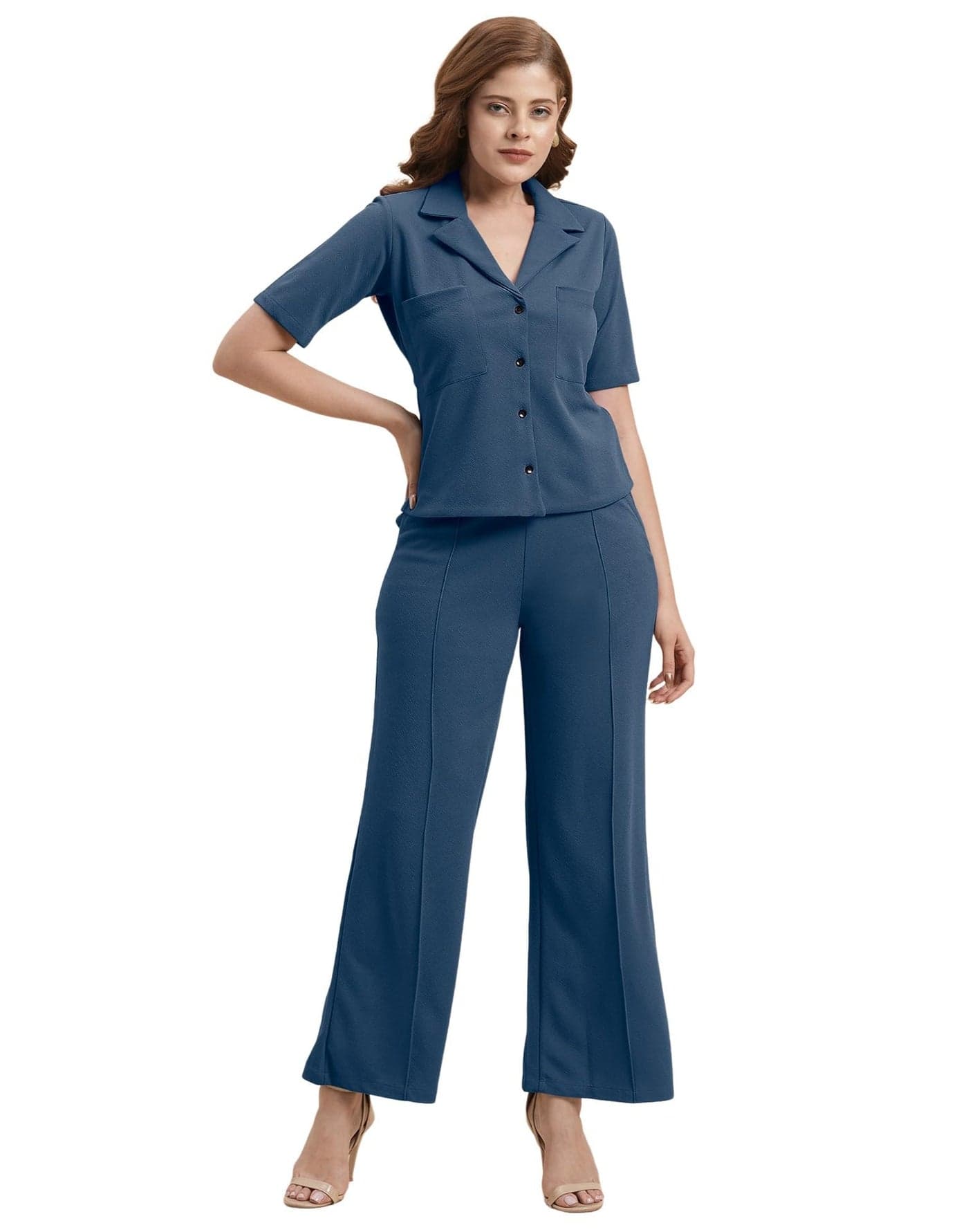 SIRIL Co Ord Set for Women, Co ord Set for Women Stylish (717CTK11728-S_Blue)