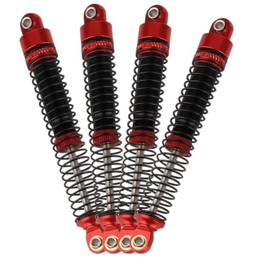 Pothyes 78mm Aluminum Long Threaded Shocks Absorbers Oil Damper for 118 RC Crawler TRX4M TRX4M KUpgrade Parts Red