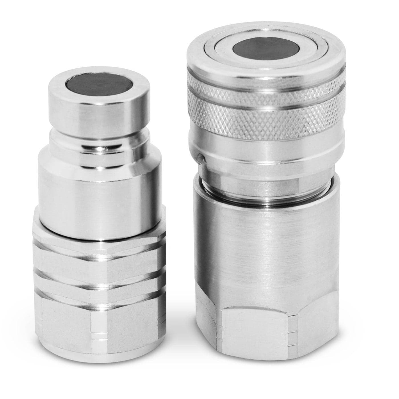 Summit Hydraulics Flat Face High Flow Skid Steer Hydraulic Quick Connect Couplers Set 58 Body x 34 NPT Thread